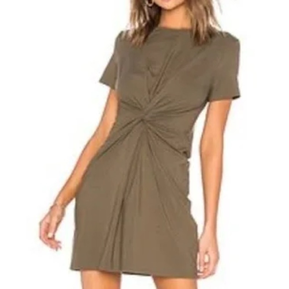 theory Women's green knot tee dress medium